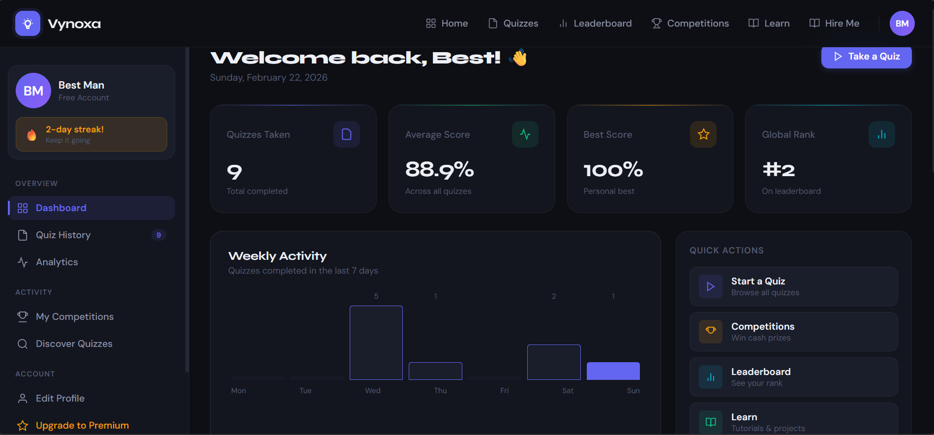 QuizVolt Platform screenshot